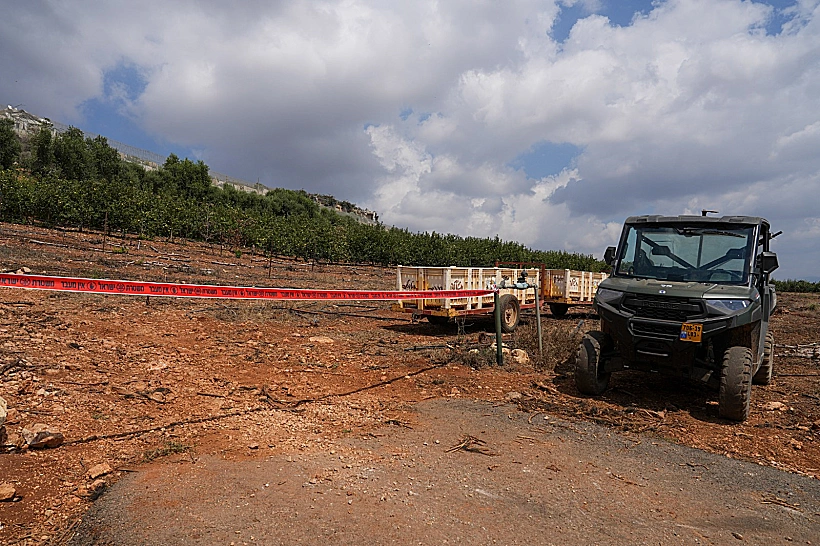 השטח החקלאי סמוך למטולה בו נפצעו 6 עובדים זרים מפיצוץ אמל"ח