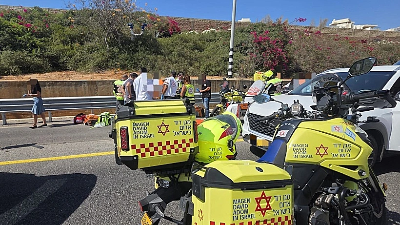 זירת התאונה ליד מחלף אונו