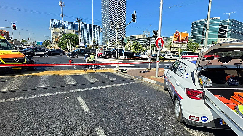 זירת התאונה בכפר סבא