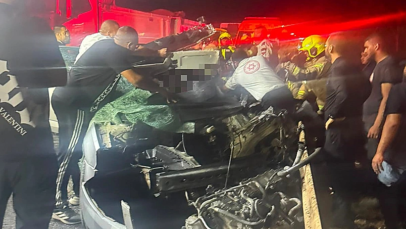 זירת התאונה בכביש 675