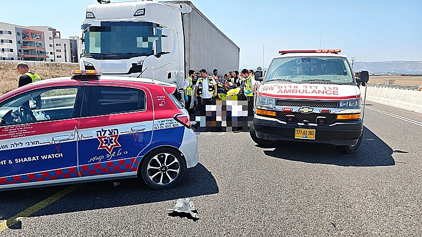 זירת התאונה בעפולה