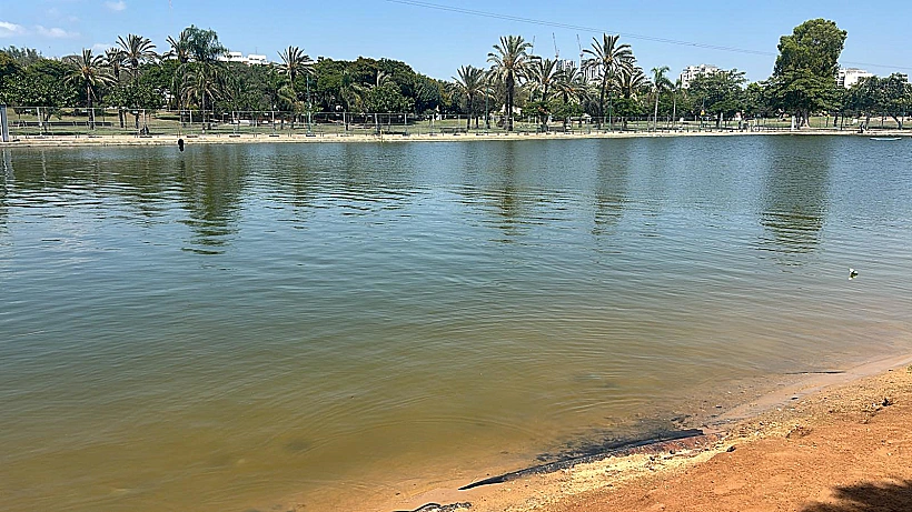 האגם ברחוב בירנית בפארק דרום בת"א