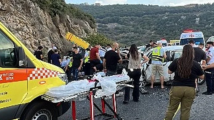 זירת התאונה ליד כרמיאל