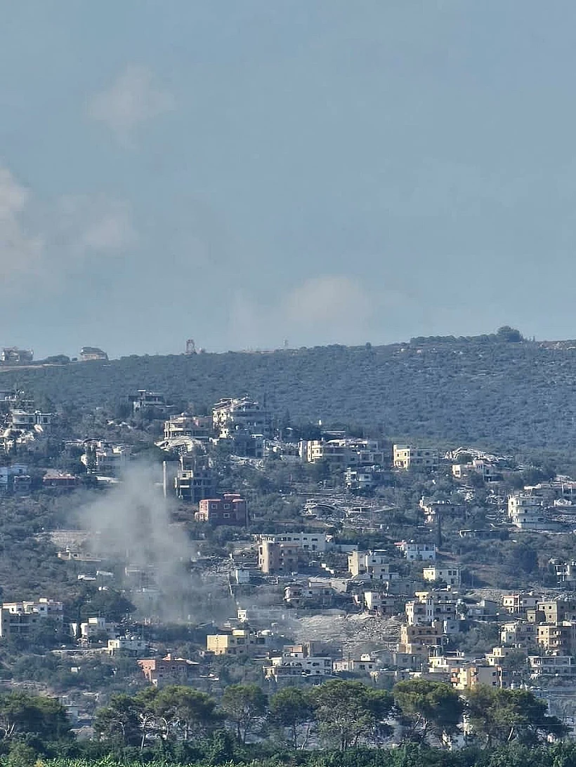 תיעוד הירי לעבר הכפר מנסורי שבדרום לבנון