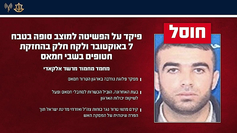 חוסל: המחבל מחמד מחמוד מרשד אלקאדי