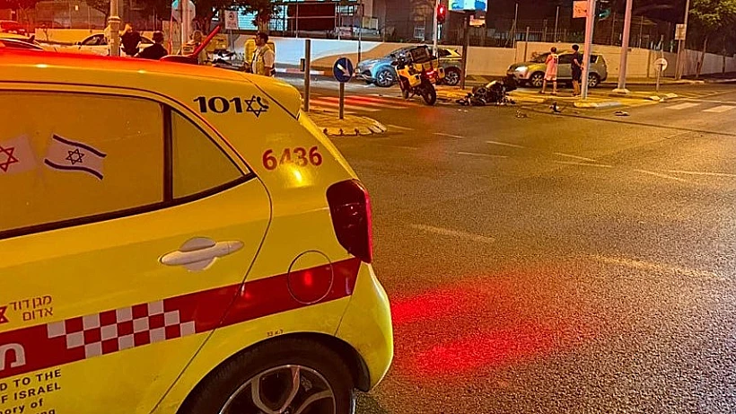 זירת התאונה בפתח תקווה
