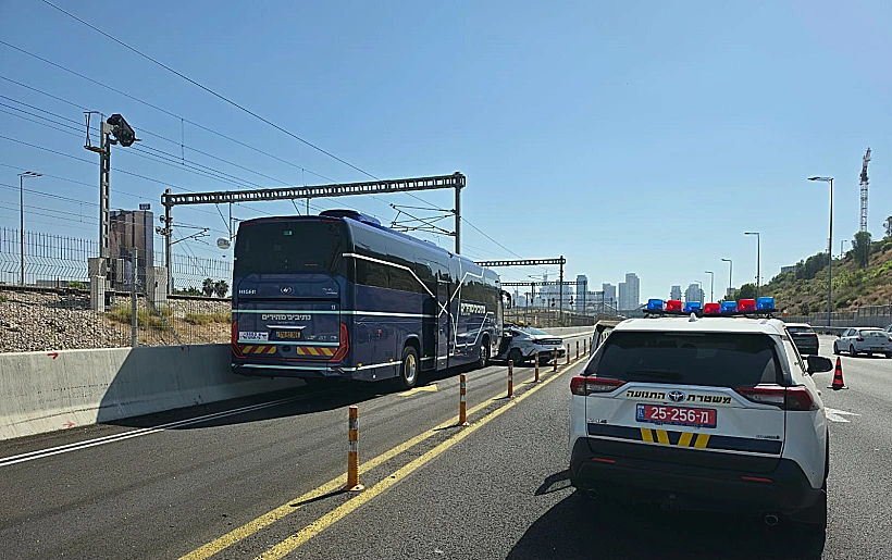 זירת התאונה בנתיבי איילון