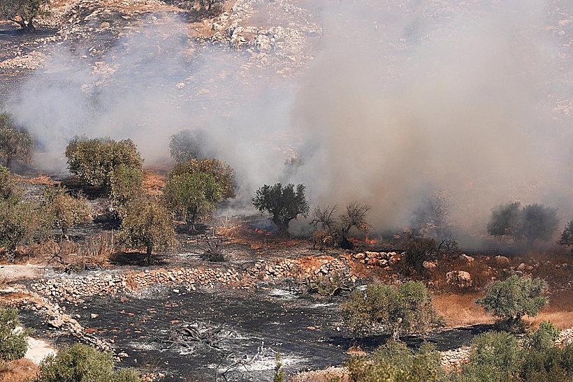 שריפות שהציתו מתנחלים בכפר בורקה