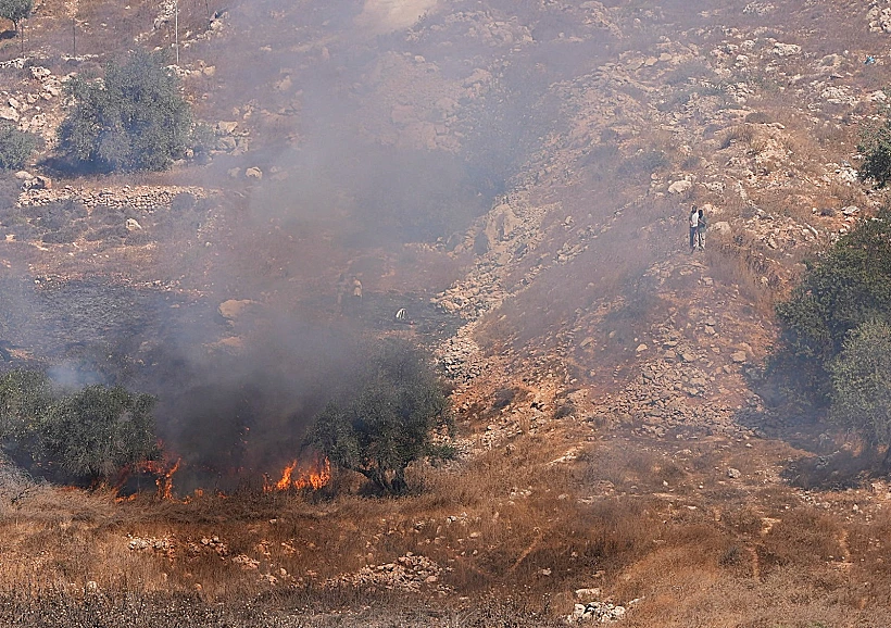שריפות שהציתו מתנחלים בכפר בורקה