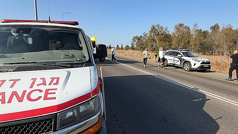 זירת התאונה בה נהרג רוכב האופניים בכביש 98, סמוך לצומת מגשימים