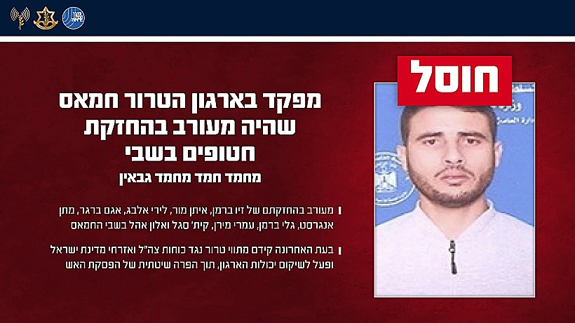 חוסל: המחבל מחמד חמד מחמד גבאין