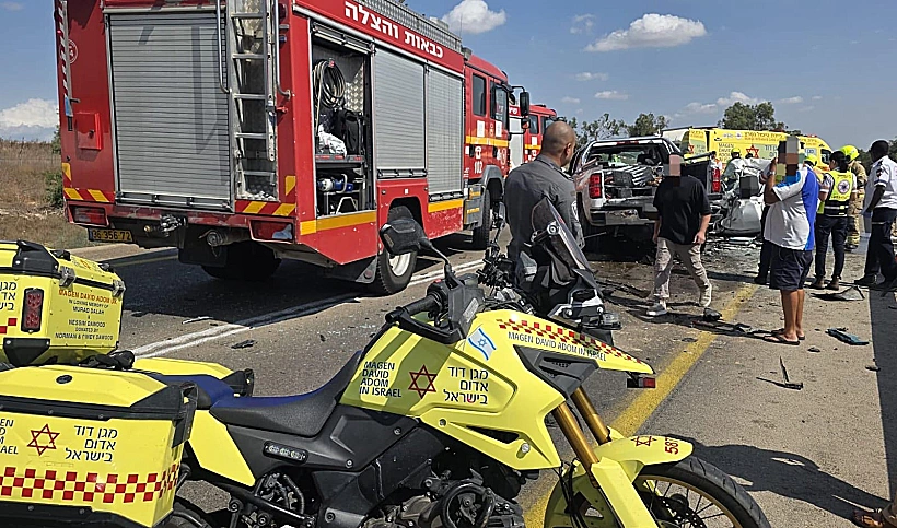 זירת התאונה בכביש 232 בעוטף