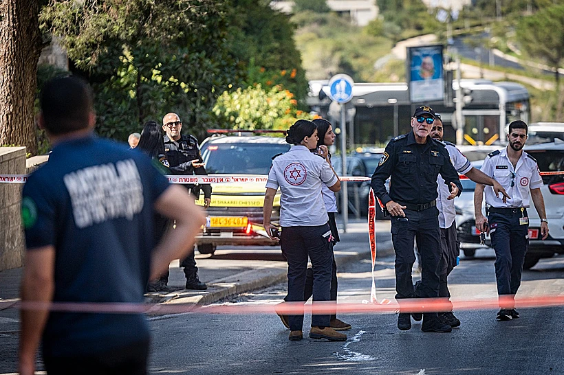 זירת תאונת הפגע וברח בירושלים