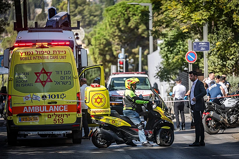 זירת תאונת הפגע וברח בירושלים