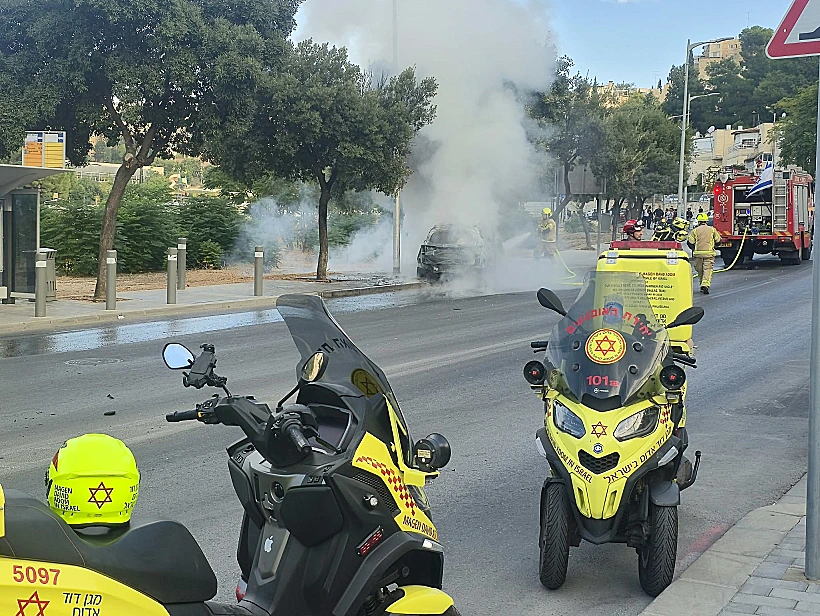 זירת פיצוץ הרכב בירושלים