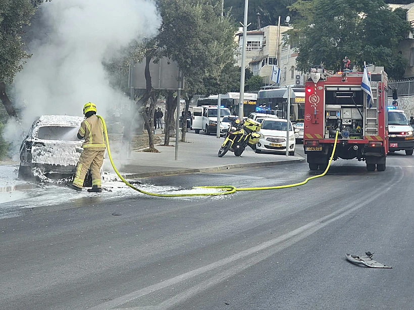 זירת פיצוץ הרכב בירושלים