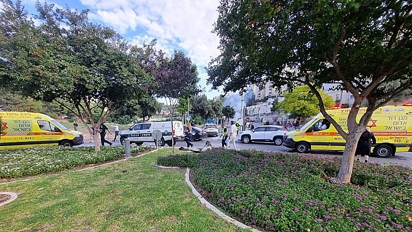 זירת פיצוץ הרכב בירושלים