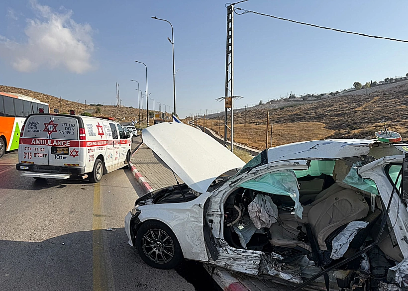 זירת התאונה סמוך למעלה מכמש, אמבולנס, מד"א