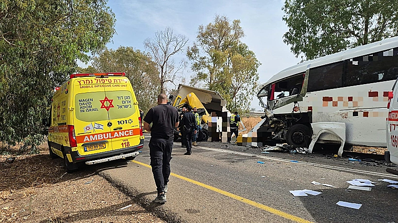 זירת התאונה בצומת מחניים