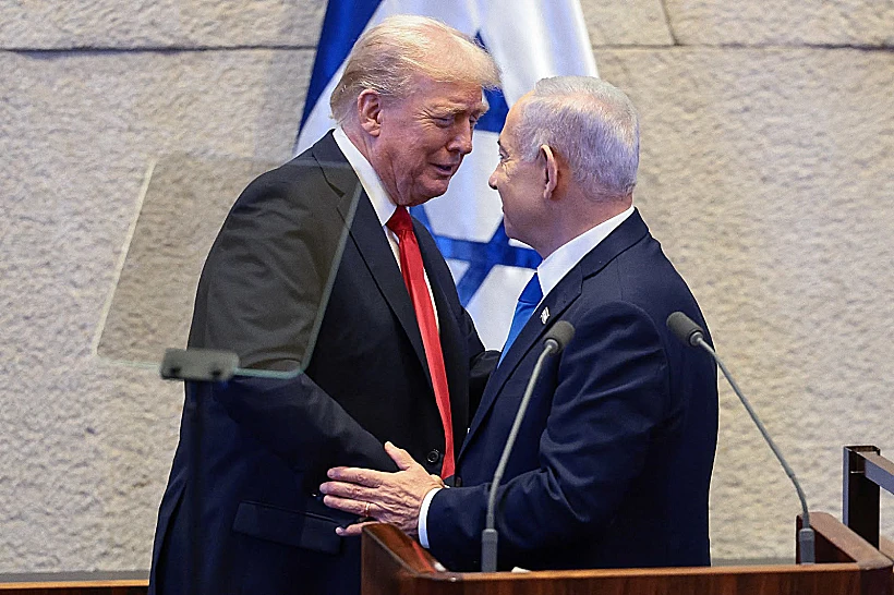 טראמפ ונתניהו בכנסת