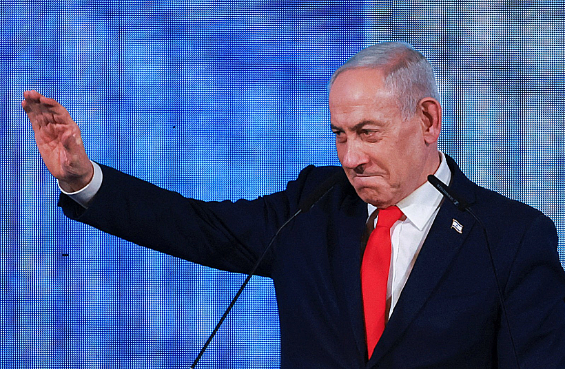 רה"מ בנימין נתניהו במטה הליכוד אחרי הבחירות