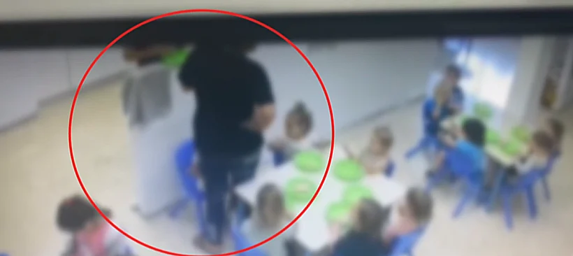 תיעוד ממצלמות האבטחה בגן הילדים בחיפה