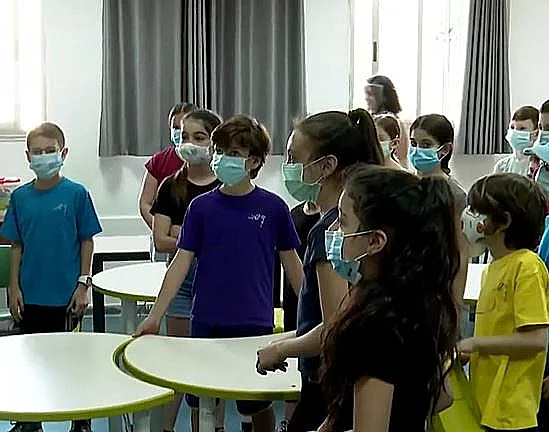 ילדים בבית ספר בימי קורונה