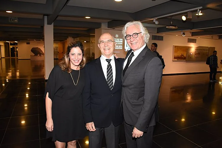 ציון אמיר, רוברט רוקוואי ועדי אקוניס. צילום: אביב חופי