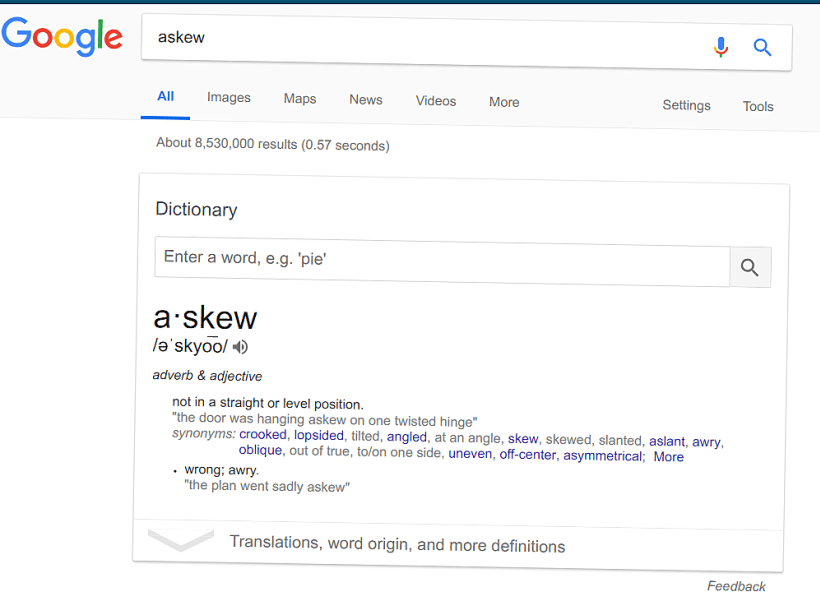 askew תוצאות עקומות בגוגל