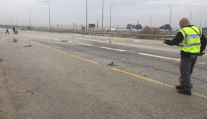 זירת התאונה בכביש 90