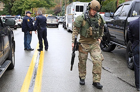 זירת אירוע הירי בבית הכנסת בפיטסבורג