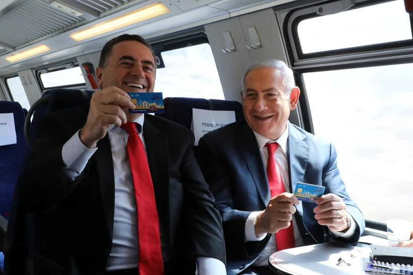 ראש הממשלה נתניהו ושר התחבורה כץ חונכים את הקו המהיר