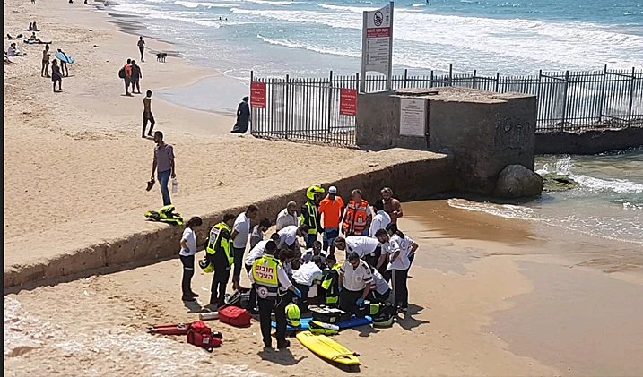 זירת הטביעה בסמוך לחוף מנטה ריי בת"א