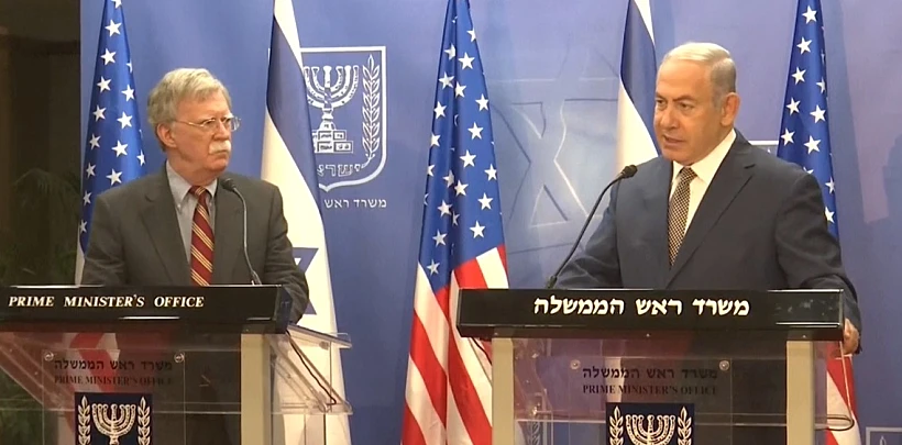 ראש הממשלה נתניהו וג'ון בולטון בביקור הקודם של היועץ האמריקני
