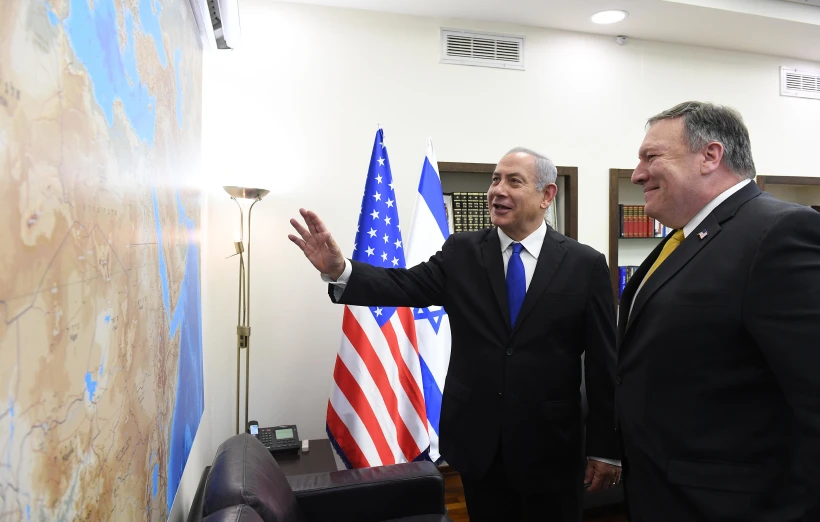 נתניהו עם מזכיר המדינה של ארה"ב, מייק פומפאו