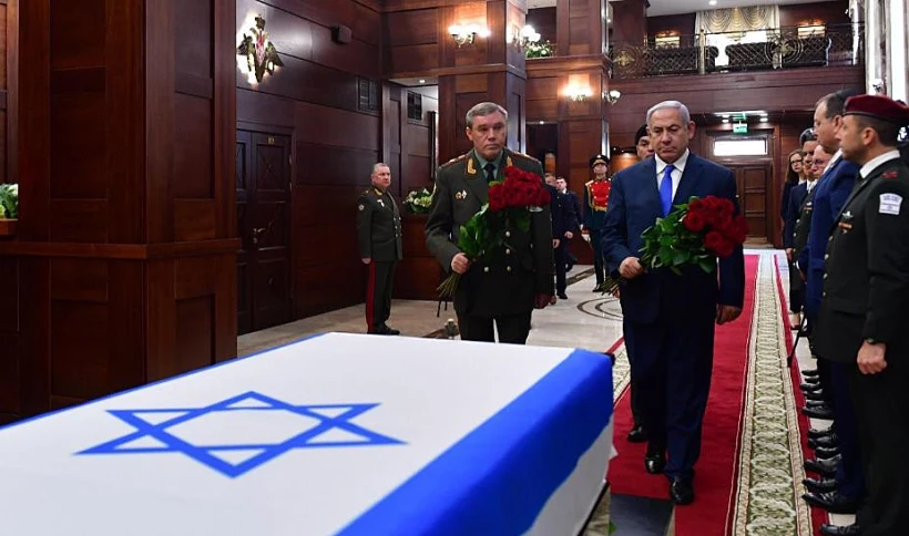 נתניהו בטקס במוסקבה לזכר זכריה באומל