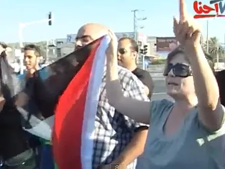 חברת הכנסת חנין זועבי בעת הפגנה בנצרת