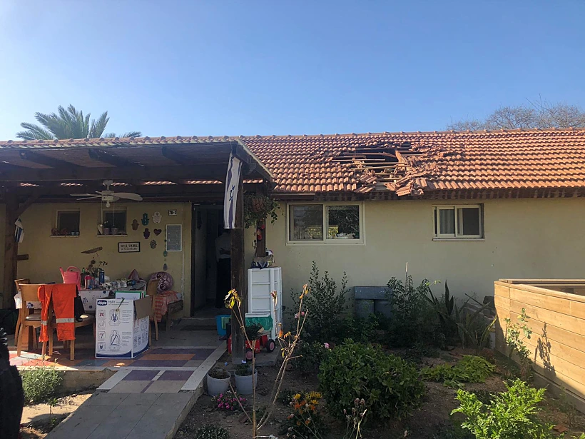 פגיעה ישירה בבית פרטי בעוטף עזה