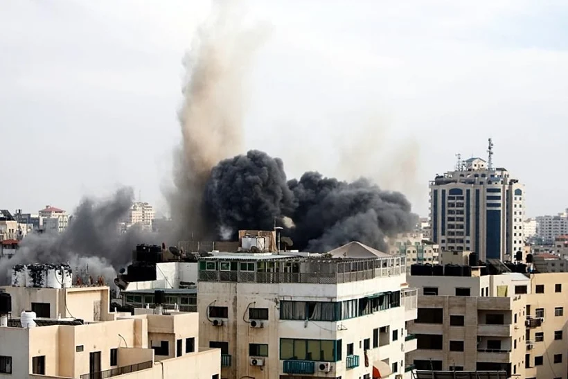 הפצצה של מבנה נגנון ביטחון הפנים של חמאס