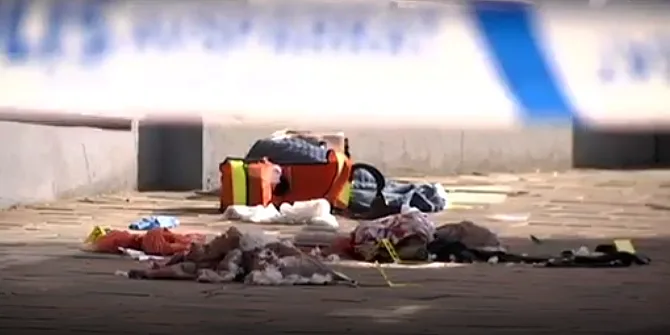 זירת אירוע הדקירה בשוודיה