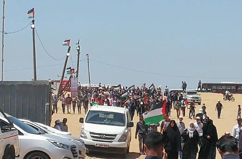 מפגינים ברצועת עזה, היום