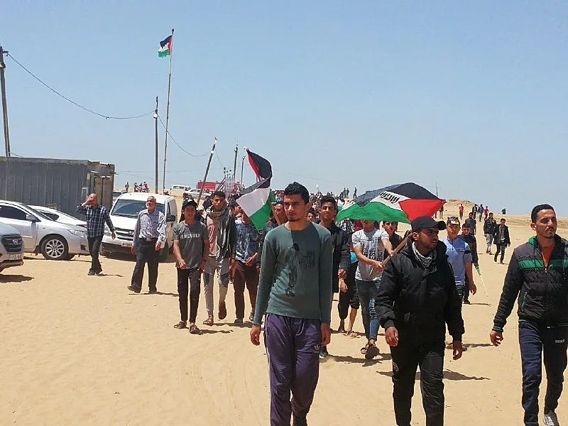 מפגינים ברצועת עזה