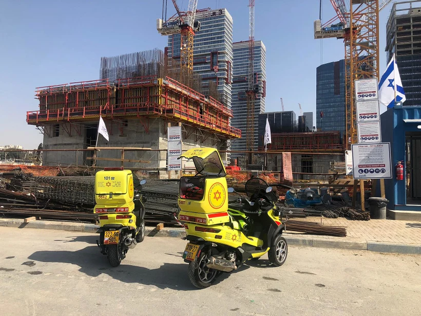 זירת התאונה בה נהרג הפועל בבני ברק