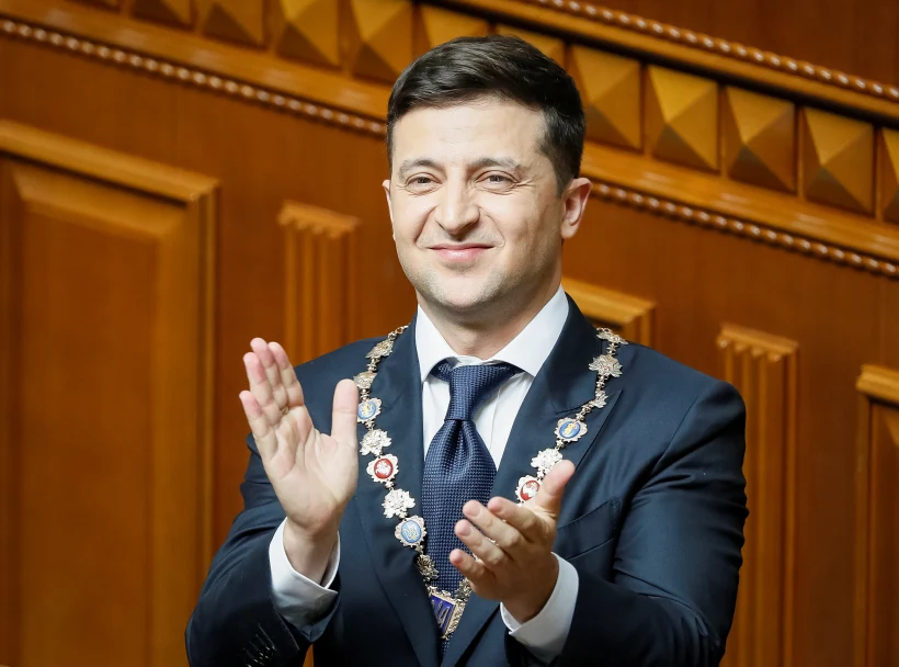 נשיא אוקראינה ולדימיר זלנסקי בטקס ההשבעה