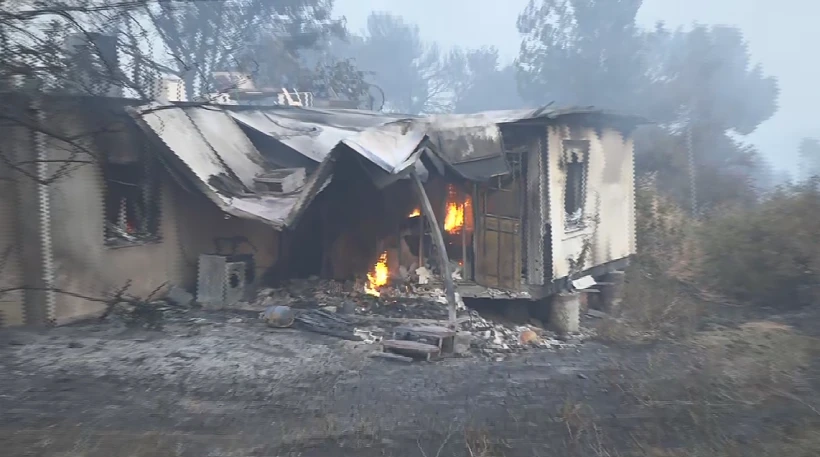 בית שנשרף כליל בקיבוץ הראל