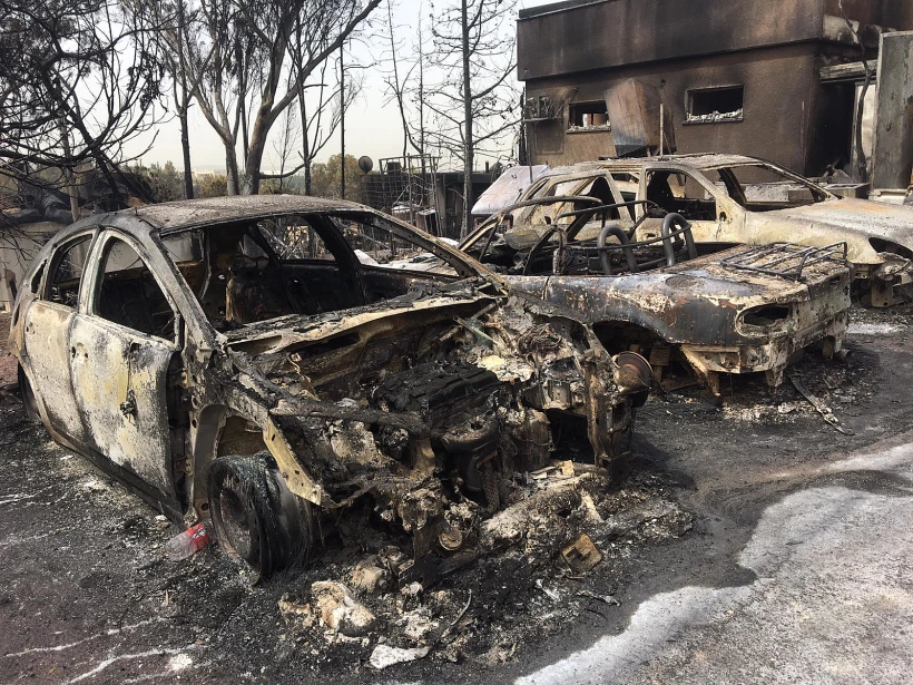 נזקי השריפה במבוא מודיעים