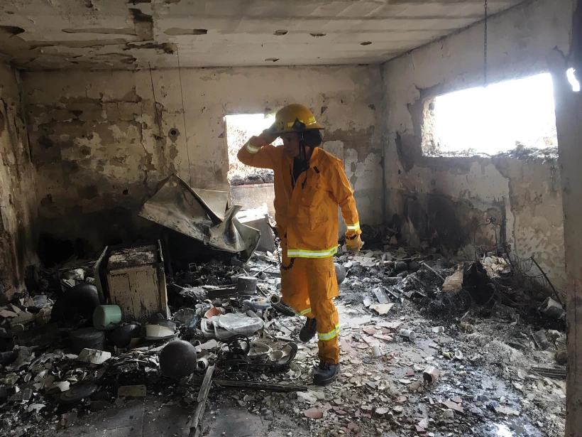 נזקי השריפה במבוא מודיעים