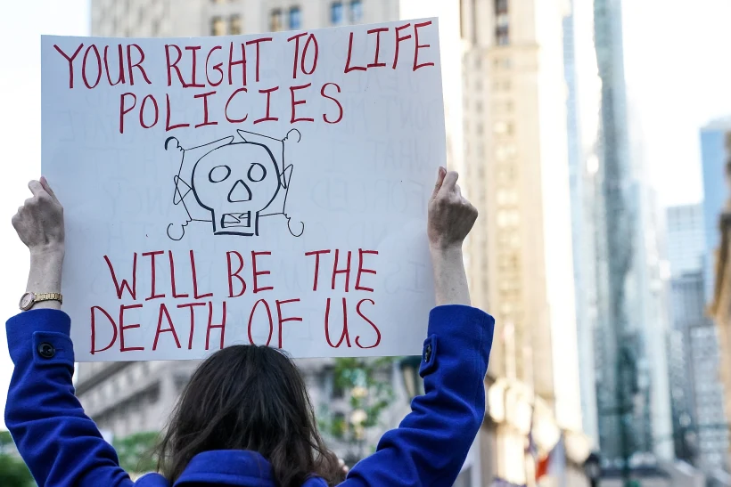 Abortion Rights Campaigners Attend A Rally In New York