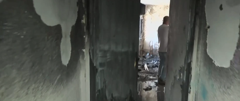 הנזק שנגרם לדירה מהשריפה