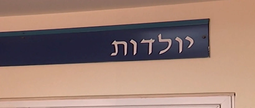 שלט הכניסה למחלקת יולדות בבית חולים בארץ
